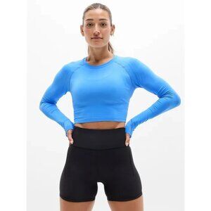 Athleta S Momentum Flex Crop Top Cornflower Blue Small Regular
